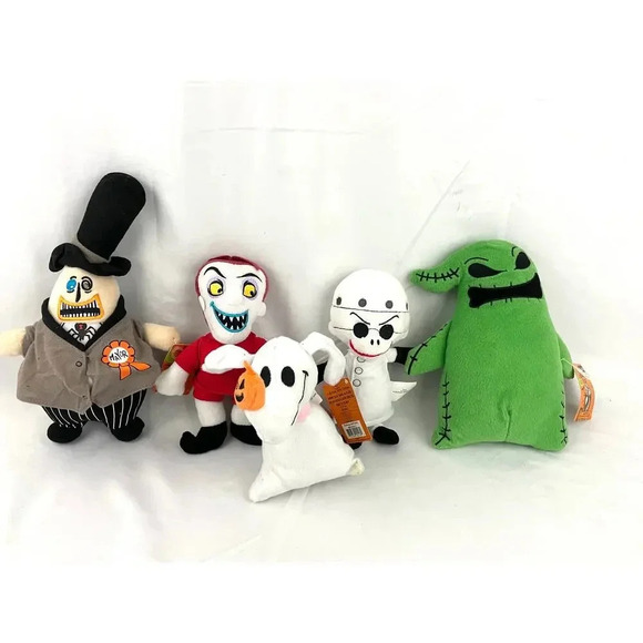 Lot of 5 Disney Nightmare Before Christmas Plush Dolls Lock Mayor Oogie Dr Zero - Picture 1 of 16